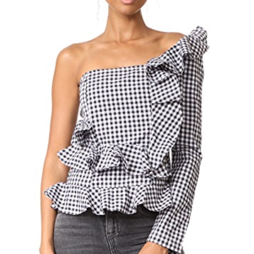 MLM LABEL River Ruffle One Shoulder Top